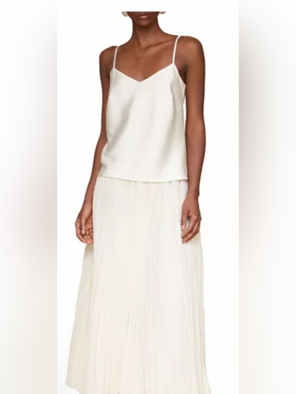 Avec Les Filles Cream Maxi Dress with Spaghetti Straps NWT Size 14